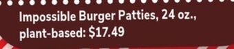 ACME Impossible burger patties offer