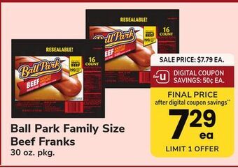 ACME Ball park family size beef franks offer