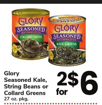 ACME Glory seasoned kale, string beans or collard greens offer