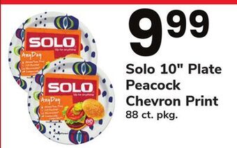ACME Solo 10 plate peacock chevron print offer