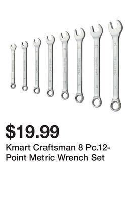 Kmart Kmart craftsman 8 pc.12-point metric wrench set offer