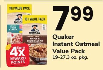 ACME Quaker instant oatmeal value pack offer