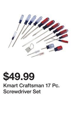 Kmart Kmart craftsman 17 pc. screwdriver set offer