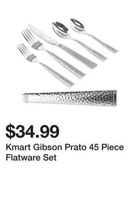 Kmart Kmart gibson prato 45 piece flatware set offer