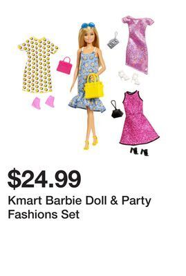 Kmart Kmart barbie doll & party fashions set offer