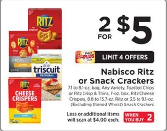 ShopRite Nabisco ritz or snack crackers offer