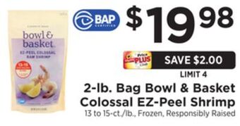 ShopRite 2-lb. bag colossal ez peel shrimp offer