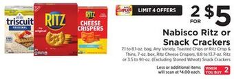 ShopRite Ritz or snack crackers offer