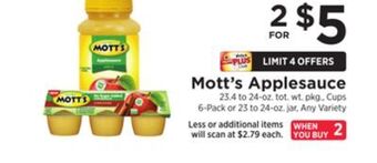 ShopRite Applesauce offer