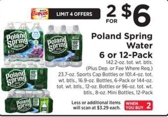 ShopRite Water 6 or 12-pack offer