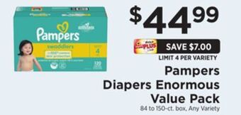 ShopRite Diapers enormous value pack offer