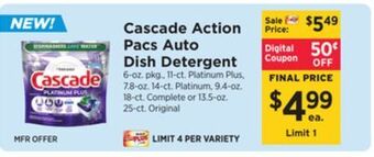 ShopRite Action pacs auto dish detergent offer