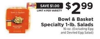 ShopRite Specialty 1-lb. salads offer