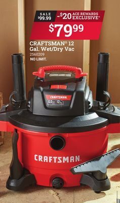 Ace Hardware Craftsman® 12 gal. wet/dry vac offer