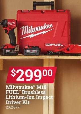 Ace Hardware Milwaukee® m18 fuel™ brushless lithium-ion impact driver kit offer