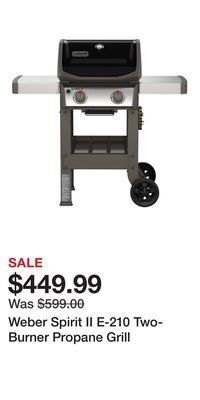 Cabela's Weber spirit ii e-210 two-burner propane grill offer