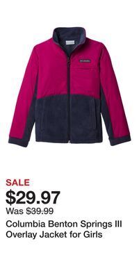 Cabela's Columbia benton springs iii overlay jacket for girls offer