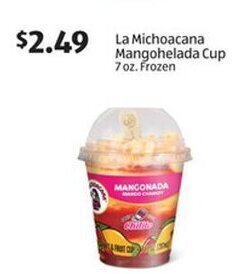 Aldi La Michoacana Mangohelada Cup 7 oz.Frozen offer