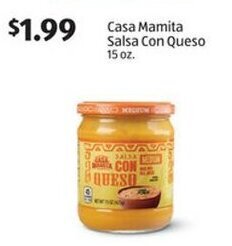 Aldi Casa Mamita Salsa Con Queso 15 oz. offer
