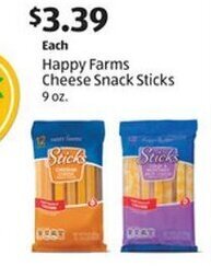 Aldi Happy Farms Cheese Snack Sticks 9 oz. offer