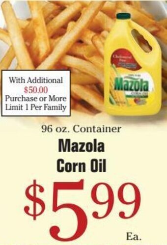 Morton Williams Mazola Corn Oil offer