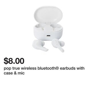 Five Below Pop true wireless bluetooth® earbuds with case & mic offer