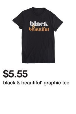 Five Below Black & beautiful' graphic tee offer