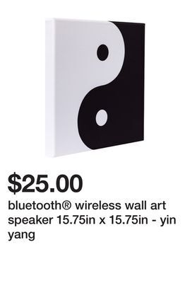 Five Below Bluetooth® wireless wall art speaker 15.75in x 15.75in - yin yang offer