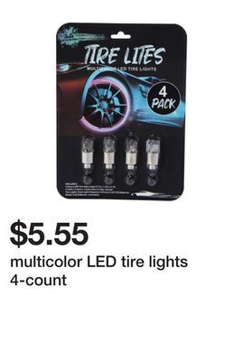 Five Below Multicolor led tire lights 4-count offer