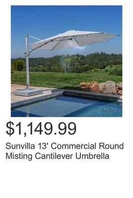 Costco Sunvilla 13' commercial round misting cantilever umbrella offer