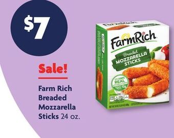 Family Dollar Farm rich breaded mozzarella sticks offer