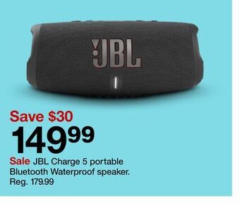 Target Jbl charge 5 portable bluetooth waterproof speaker offer