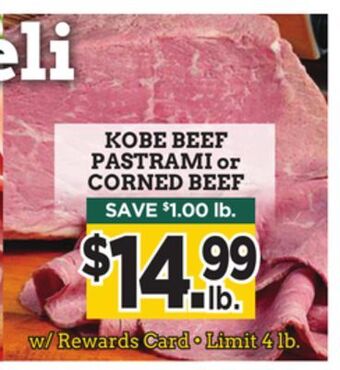 Dearborn Market Kobe beef pastrami or corned beef offer