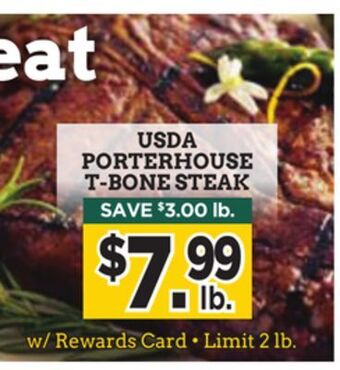 Dearborn Market Usda porterhouse t-bone steak offer