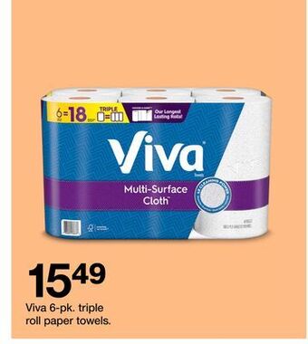 Target Viva 6-pk. triple roll paper towels offer