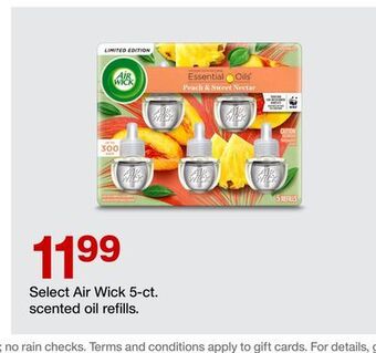 Target Select air wick 5-ct. scented oil refills offer