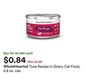 Petco Tuna recipe in gravy cat food, 2.8 oz. can offer