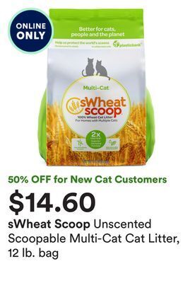 Petco Unscented scoopable multi-cat cat litter, 12 lb. bag offer