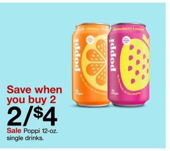 Target Poppi 12 - oz. single drinks. offer