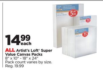 Michaels All artist's loft® super value canvas packs offer