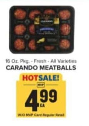 Food Lion 16 Oz. Pkg. - Fresh-All Varieties CARANDO MEATBALLS offer