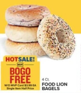 Food Lion 4 Ct. FOOD LION BAGELS offer