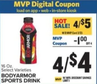 Food Lion 16 Oz. Select Varieties BODYARMOR SPORTS DRINK offer