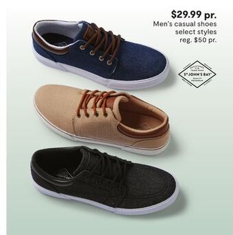 JC Penney Men's casual shoes offer