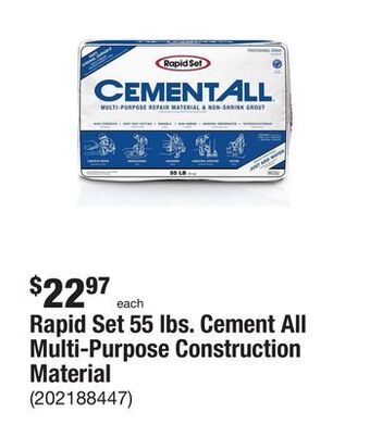 The Home Depot Rapid set 55 lbs. cement all multi-purpose construction material offer