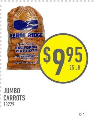 US Foods Chef's Store Jumbo Carrots offer