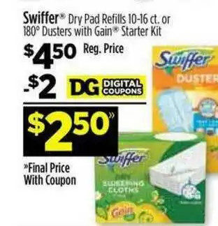 Dollar General Swiffer Dry Pas Refils Or Dusters With Gain offer