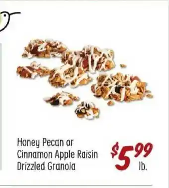 Sprouts Farmers Market Honey Pecan Or Cinnamon Apple Raisin Drizzled Granola offer