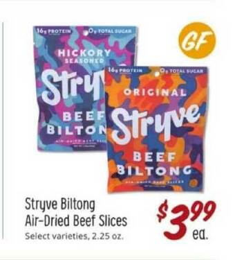 Sprouts Farmers Market Stryve Biltong Air-Dried Beef Slices offer