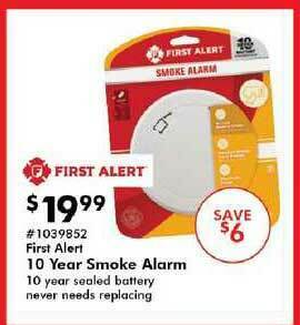 Valu Home Centers First Alert 10 Year Smoke Alarm offer